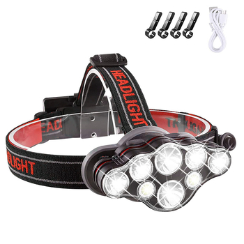 LED челна лампа с COB LED, водоустойчива, 20W, 2x18650 батерии, обхват 200–500 м