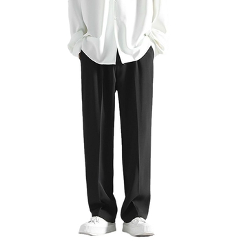 Ανδρικά casual παντελόνια, χαλαρή φαρδιά γραμμή με κομμένο κοντό ίσιο τελείωμα, πολυεστέρας, κατάλληλα για άνοιξη και φθινόπωρο.