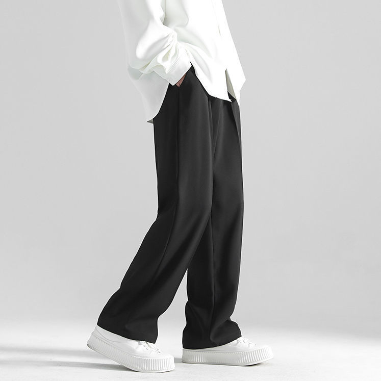 Ανδρικά casual παντελόνια, χαλαρή φαρδιά γραμμή με κομμένο κοντό ίσιο τελείωμα, πολυεστέρας, κατάλληλα για άνοιξη και φθινόπωρο.