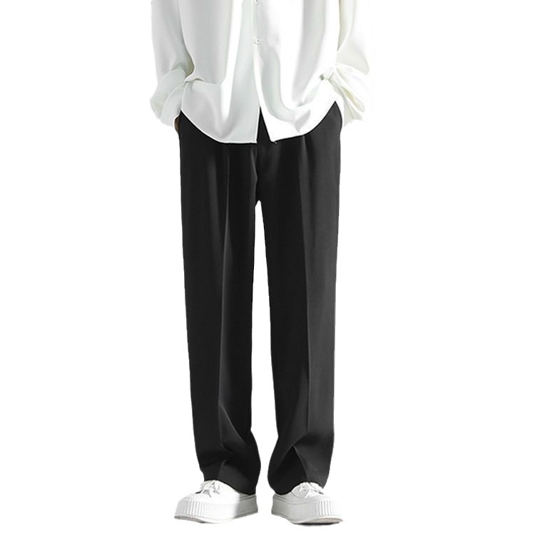 Ανδρικά casual παντελόνια, χαλαρή φαρδιά γραμμή με κομμένο κοντό ίσιο τελείωμα, πολυεστέρας, κατάλληλα για άνοιξη και φθινόπωρο.