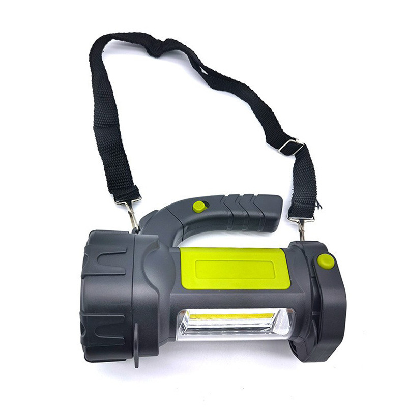 Višefunkcionalni LED potraga reflektor za vanjsku uporabu, prijenosno radno svjetlo s ručnim punjenjem, 5W, baterija 2400/3600 mAh, domet 200–500 m, uključuje punjač