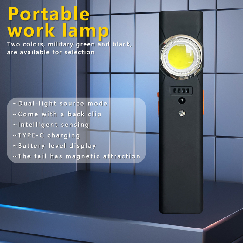 Višenamjenska prijenosna mini dvostruka LED radna svjetiljka Type-B, punjiva, vanjska magnetska dugog dometa; 3W, 800mAh, LED, domet do 50m