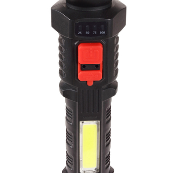 LED baterijska svjetiljka za vanjsku upotrebu, USB punjenje, ručno pokretanje, ABS kućište, dvostruka namjena (radno i traženje), domet 100–200 m