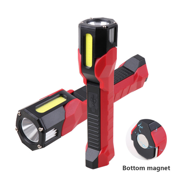 LED munkalámpa összecsukható COB-del, USB töltés, 5W, 1200 mAh, mágneses sátorlámpa kültéri használatra