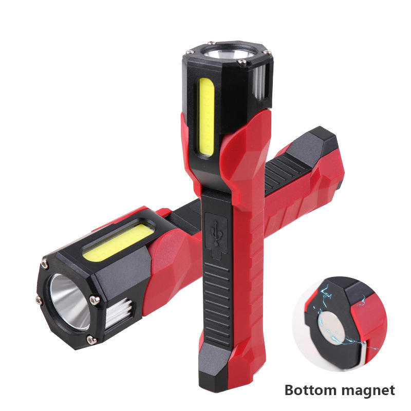 LED munkalámpa összecsukható COB-del, USB töltés, 5W, 1200 mAh, mágneses sátorlámpa kültéri használatra