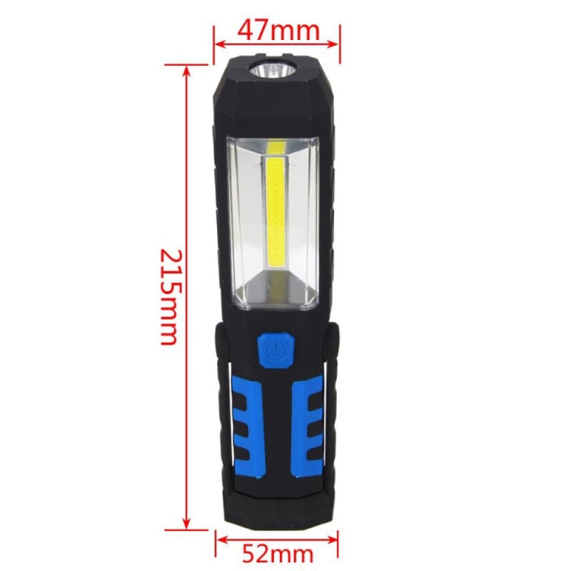 COB+1 radna lampica USB punjenje, 1800mAh, 10W, 360° rotacija, uključeno punjač, domet ispod 50 m