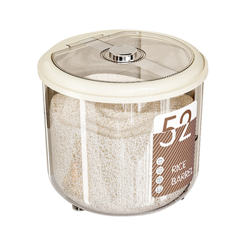 Кутия за съхранение на ориз – херметична, влагоустойчива и против насекоми, голям капацитет, кръгла пластмасова кутия PP за ориз