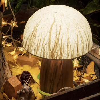 Ručna stolna lampa u japanskom stilu, oblik gljive, sjenilo od vlakana drveta, 220V, prekidač na gumb, CRI ≥95