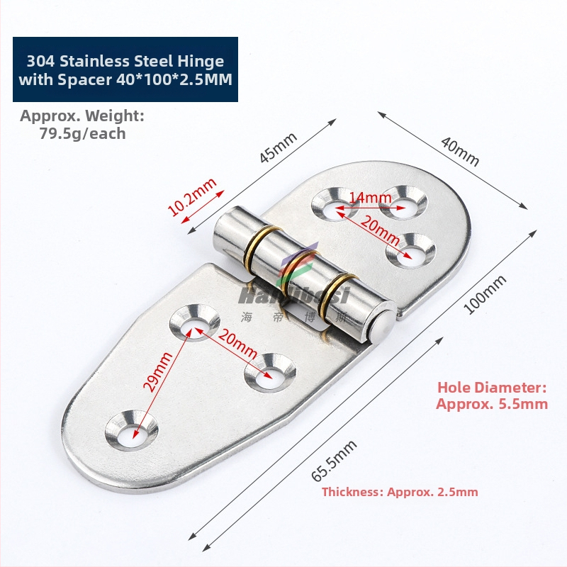Μεντεσές ειδικού σχήματος από ανοξείδωτο χάλυβα 304, μοντέλο Tf-343, Hedibos, για ντουλάπες, αναδιπλούμενα τραπέζια, πόρτες και παράθυρα.