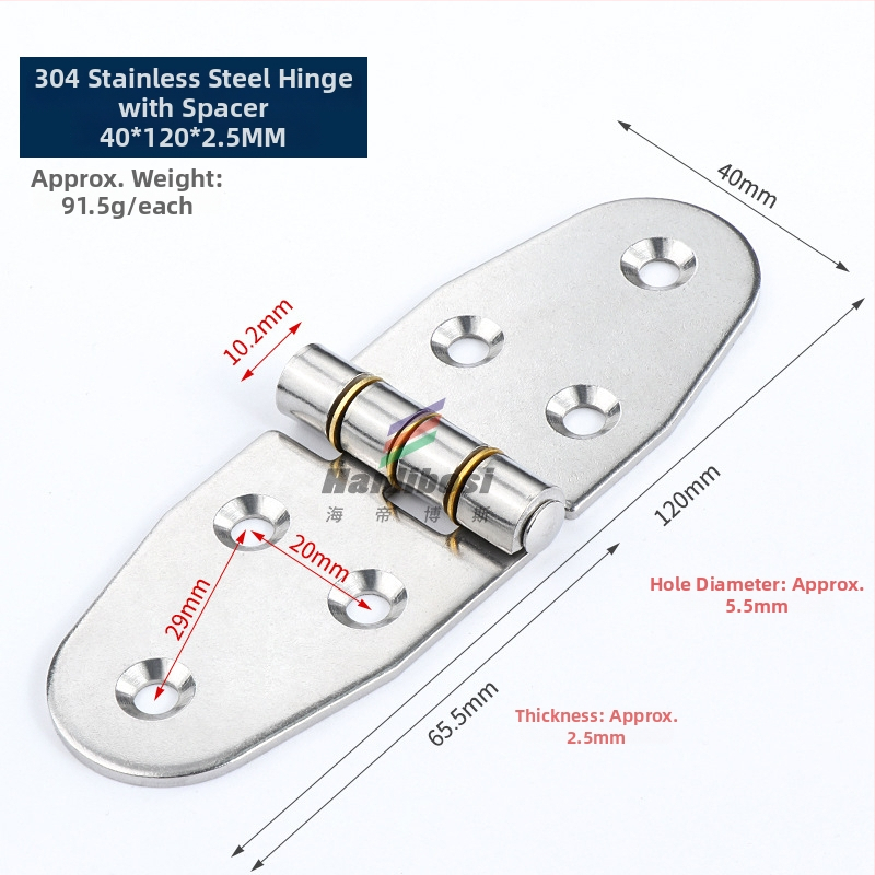 Μεντεσές ειδικού σχήματος από ανοξείδωτο χάλυβα 304, μοντέλο Tf-343, Hedibos, για ντουλάπες, αναδιπλούμενα τραπέζια, πόρτες και παράθυρα.