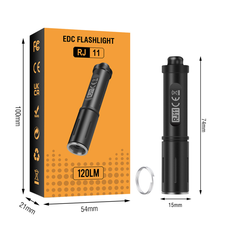 Focar LED din aliaj de aluminiu, impermeabil, 1 baterie AA, breloc, rază 50–100 m