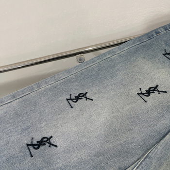 Ukrašene široke traperice za žene, visoki struk, pamuk denim 95%+, ljeto 2024