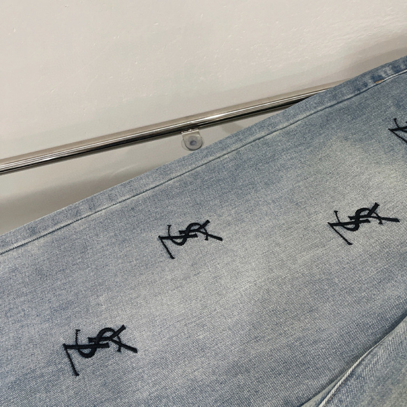 Ukrašene široke traperice za žene, visoki struk, pamuk denim 95%+, ljeto 2024