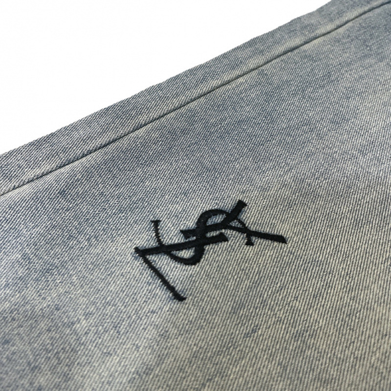 Ukrašene široke traperice za žene, visoki struk, pamuk denim 95%+, ljeto 2024
