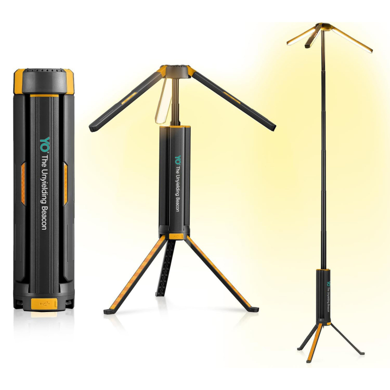 Τριποδάς τηλεσκοπικός φακός κατασκήνωσης με εξαιρετικά μεγάλη διάρκεια μπαταρίας, φορητό αναδιπλούμενο φανάρι σκηνής, λαμπτήρας πυρακτώσεως, επαναφορτιζόμενος, χωρητικότητα μπαταρίας 15600, μοντέλο YTH913929562711
