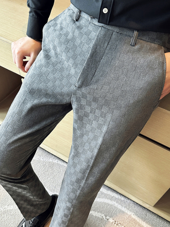 Παντελόνια καρό, στενή γραμμή, ύφασμα corduroy, κορεατικο-βρετανικό στυλ