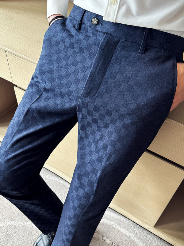 Παντελόνια καρό, στενή γραμμή, ύφασμα corduroy, κορεατικο-βρετανικό στυλ