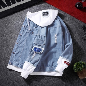 Muška jakna s kapuljačom u korejskom stilu, pamuk ~70%, slim fit