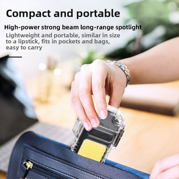 Πολυλειτουργικός φακός με τόξο ανάφλεξης — επαναφορτιζόμενος LED φως κλειδιού, φορητό εργασιακό φως, 2W, μπαταρία πολυμερούς 150 mAh