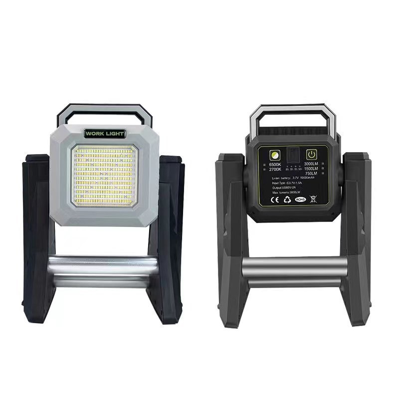 Εξωτερικός LED λαμπτήρας εργασίας υψηλής φωτεινότητας, 360° αναδιπλίσιμος, επαναφορτιζόμενος, 75W, 3.7V, μοντέλο G10, φως κατασκήνωσης