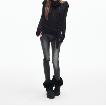 Női denim farmer, egyenes szabású, retro stílus, magas derék, 80-90% pamut