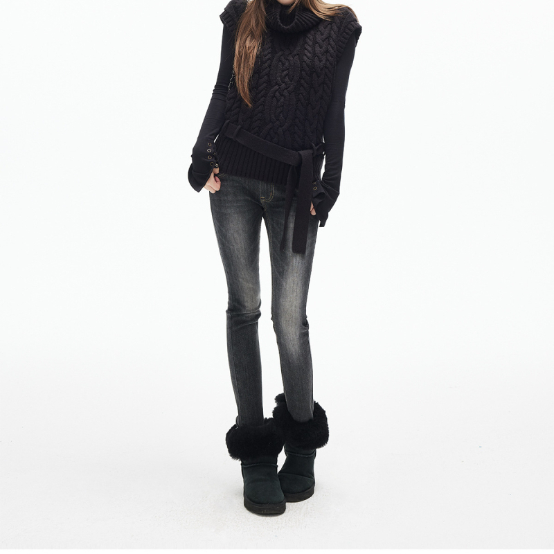 Női denim farmer, egyenes szabású, retro stílus, magas derék, 80-90% pamut