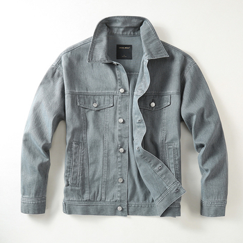 Muška denim jakna, slobodan kroj, street stil, jednoredno zatvaranje, 100% pamuk