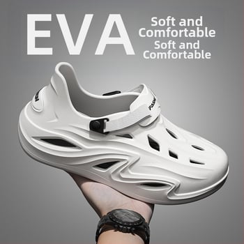 Sandale pentru bărbați – partea superioară și talpa din EVA, vârf închis, respirabile, impermeabile, anti-derapare, stil Leisure Baotou, Primăvara 2025.