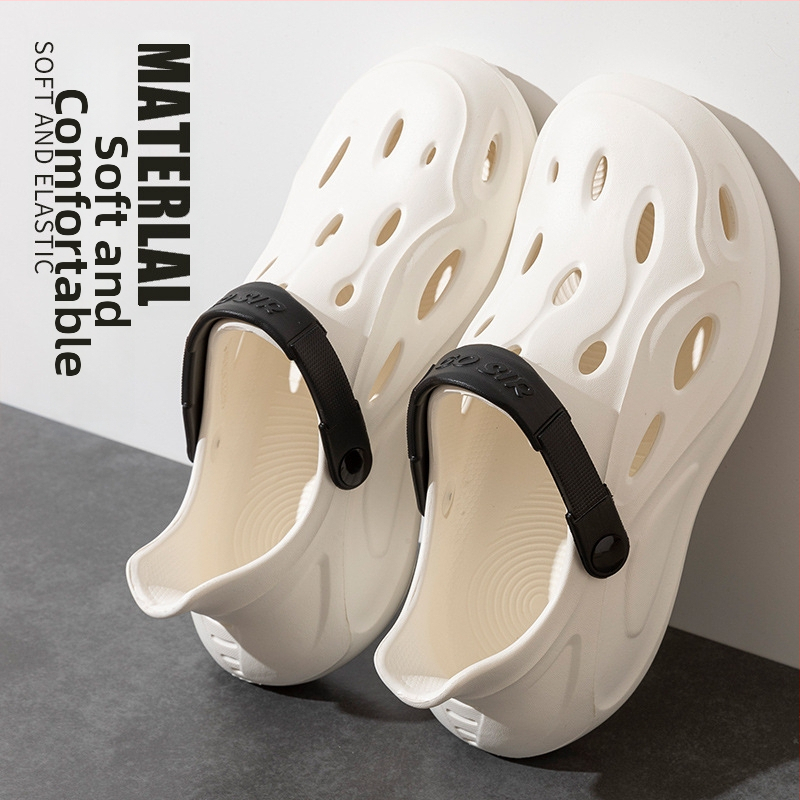 Sandale pentru bărbați – partea superioară și talpa din EVA, vârf închis, respirabile, impermeabile, anti-derapare, stil Leisure Baotou, Primăvara 2025.