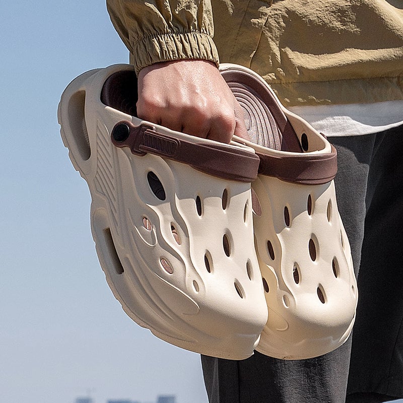 Sandale pentru bărbați – partea superioară și talpa din EVA, vârf închis, respirabile, impermeabile, anti-derapare, stil Leisure Baotou, Primăvara 2025.