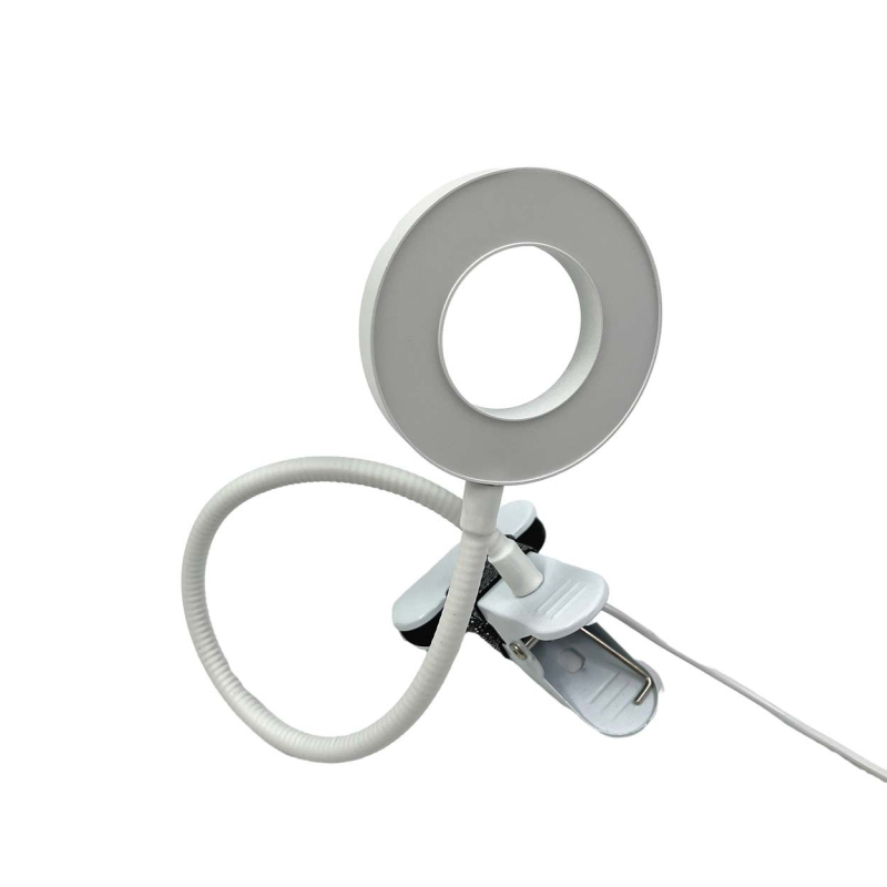 LED klip lupa svjetlo za ljepotu i manikuru, HD povećanje, USB napajanje, metalno sjenilo, CRI 80–89, prekidač na tipku