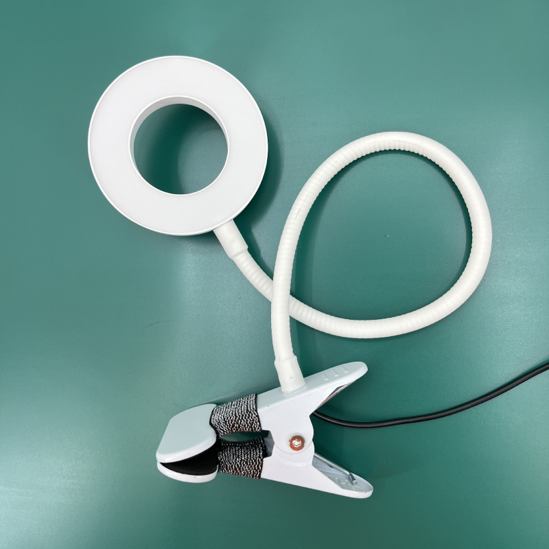 LED klip lupa svjetlo za ljepotu i manikuru, HD povećanje, USB napajanje, metalno sjenilo, CRI 80–89, prekidač na tipku
