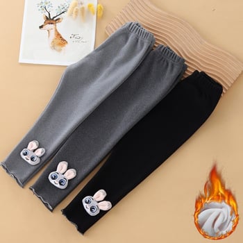 Детски клин за есен-зима, подплатен с флийс, с рисунка на зайче, Derong плат, 95% полиестер