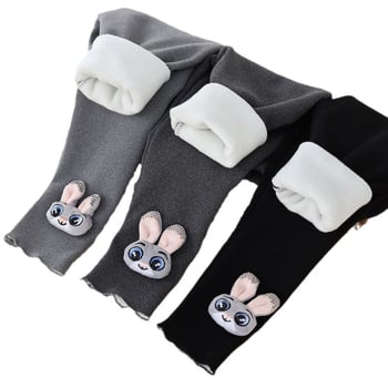 Детски клин за есен-зима, подплатен с флийс, с рисунка на зайче, Derong плат, 95% полиестер