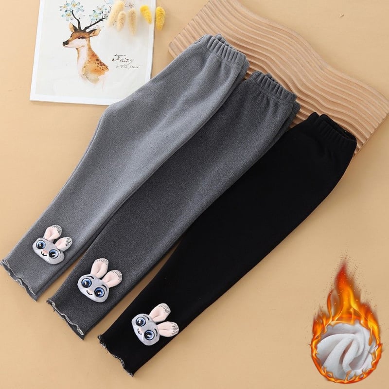 Детски клин за есен-зима, подплатен с флийс, с рисунка на зайче, Derong плат, 95% полиестер