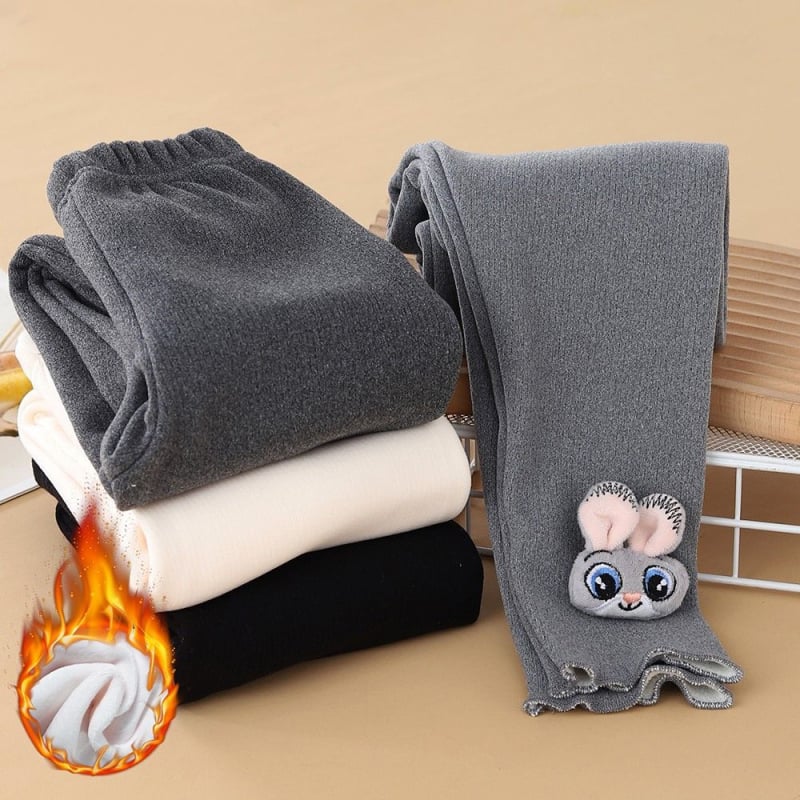 Детски клин за есен-зима, подплатен с флийс, с рисунка на зайче, Derong плат, 95% полиестер