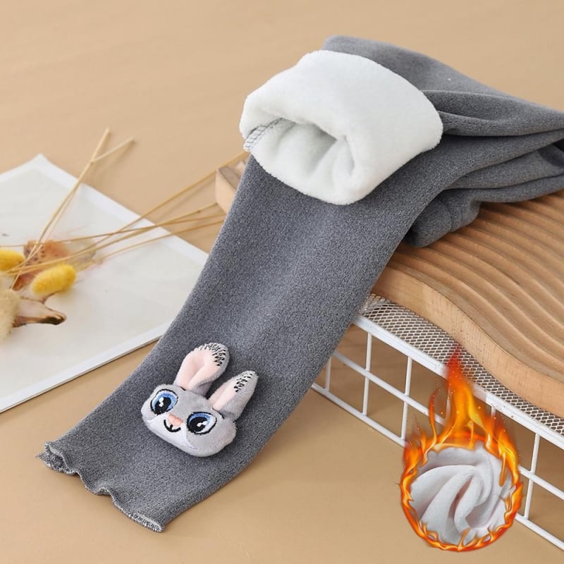 Детски клин за есен-зима, подплатен с флийс, с рисунка на зайче, Derong плат, 95% полиестер