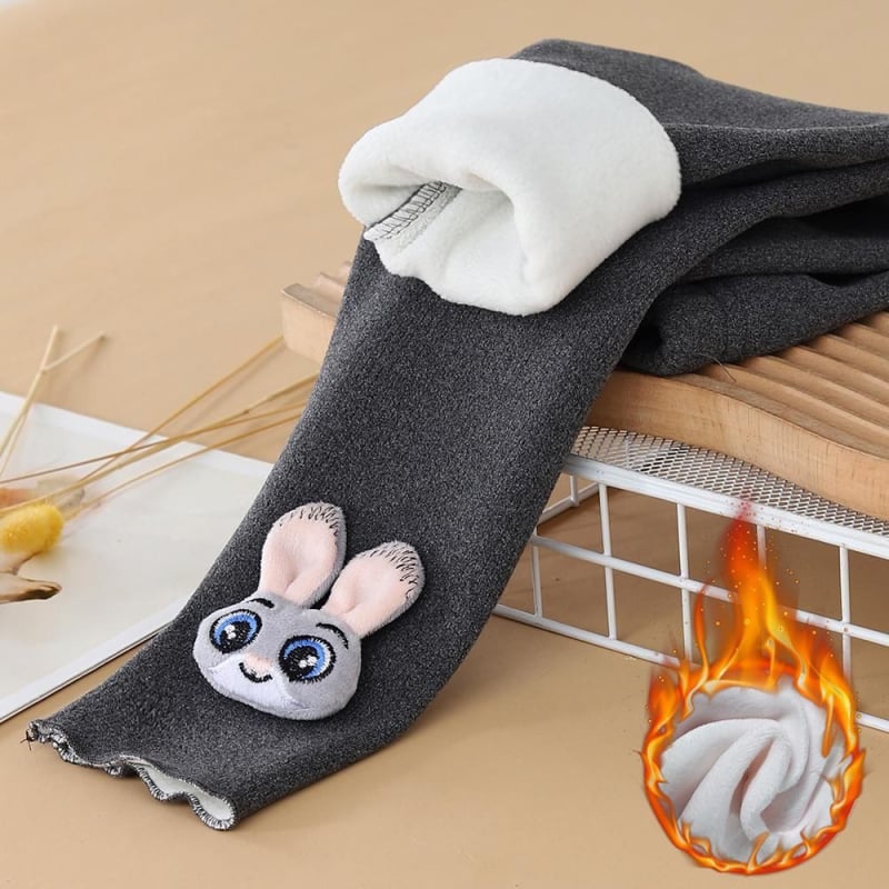 Детски клин за есен-зима, подплатен с флийс, с рисунка на зайче, Derong плат, 95% полиестер