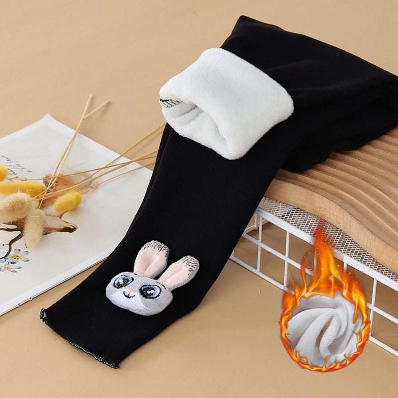 Детски клин за есен-зима, подплатен с флийс, с рисунка на зайче, Derong плат, 95% полиестер