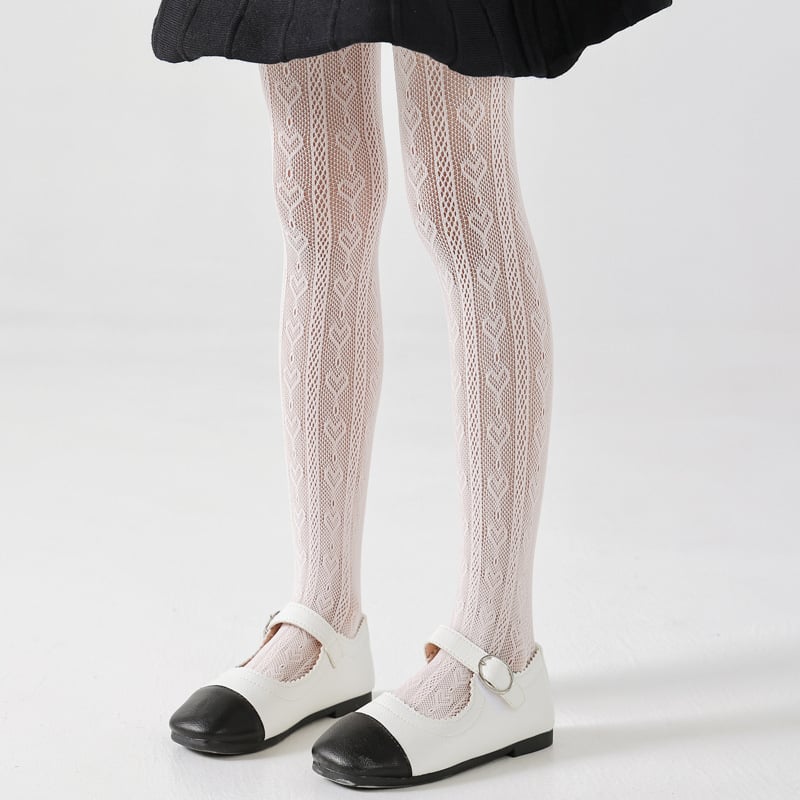 Детски чорапогащи за момичета с мрежеста структура - ултра тънки, мерсеризиран памук, дишащи и абсорбиращи потта, шарки: райета, решетка, едноцветни, карикатури