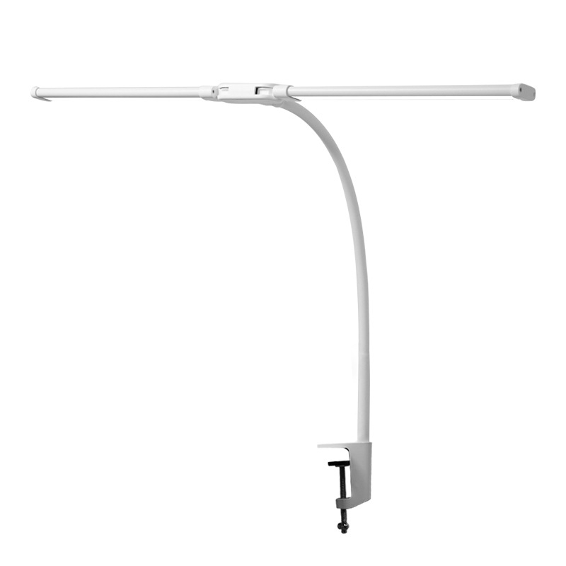 Двуглавна LED настолна лампа с защита на зрението, дълга рамена, USB захранване, 12W, CRI≥95