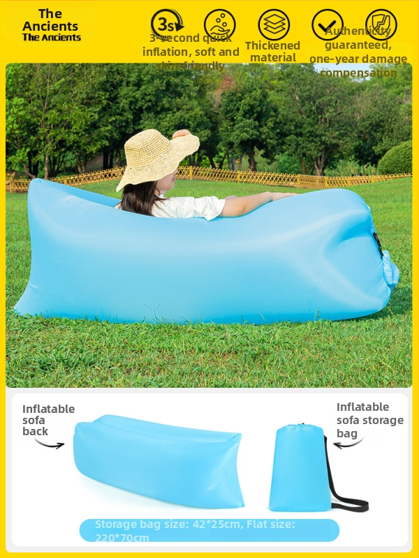 Φουσκωτός εξωτερικός καναπές με δυνατότητα ανάκλισης και ύπνου, χωρητικότητα 1-2 ατόμων, Oxford ύφασμα, χειροκίνητη αντλία — Primitive ancients