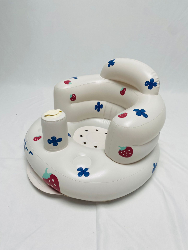 Καρεκλάκι εκμάθησης μωρού σε κορεατικό στυλ με μηχανισμό πίεσης-φουσκώματος, PVC υλικό, για βρέφη και νήπια 0–3 ετών, κατάλληλο για εσωτερικούς και εξωτερικούς χώρους, υποστηρίζει ανάπτυξη συναισθήματος, όρασης και συντονισμού χεριού-ματιών