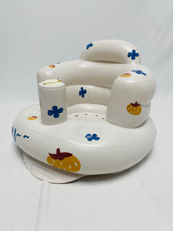 Καρεκλάκι εκμάθησης μωρού σε κορεατικό στυλ με μηχανισμό πίεσης-φουσκώματος, PVC υλικό, για βρέφη και νήπια 0–3 ετών, κατάλληλο για εσωτερικούς και εξωτερικούς χώρους, υποστηρίζει ανάπτυξη συναισθήματος, όρασης και συντονισμού χεριού-ματιών