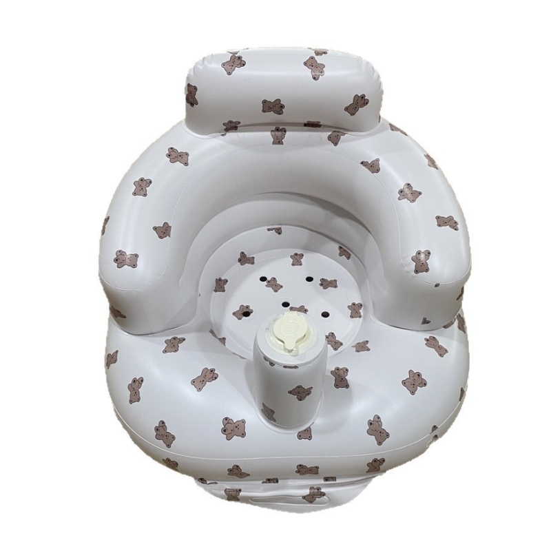 Καρεκλάκι εκμάθησης μωρού σε κορεατικό στυλ με μηχανισμό πίεσης-φουσκώματος, PVC υλικό, για βρέφη και νήπια 0–3 ετών, κατάλληλο για εσωτερικούς και εξωτερικούς χώρους, υποστηρίζει ανάπτυξη συναισθήματος, όρασης και συντονισμού χεριού-ματιών