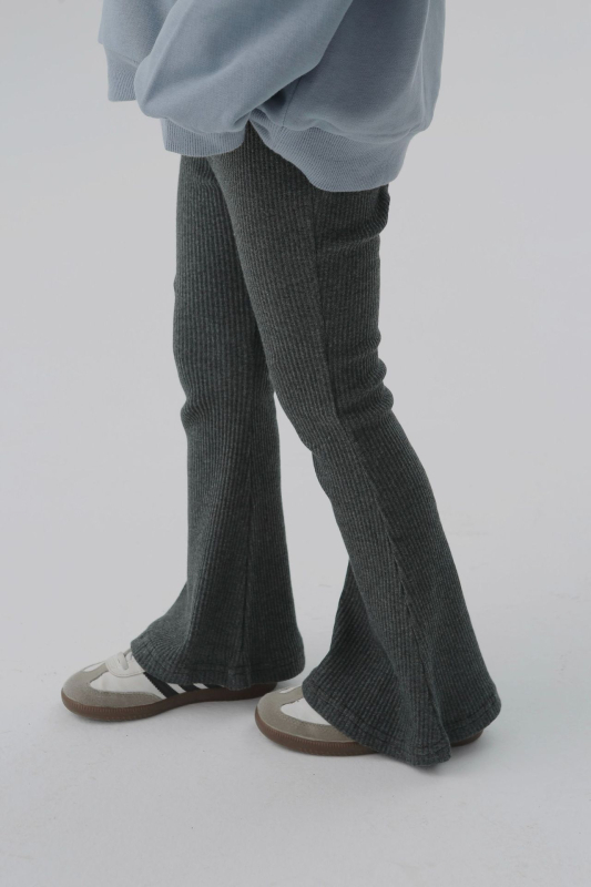 BOBOKIDS Pantalone za djevojčice s zvonastim krojem, pletene, mješavina pamuka i elastina, casual stil, jesen 2024, za uzrast 3–8 godina
