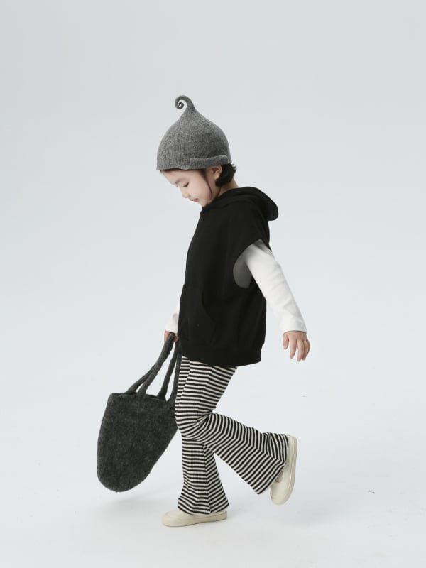 BOBOKIDS Pantalone za djevojčice s zvonastim krojem, pletene, mješavina pamuka i elastina, casual stil, jesen 2024, za uzrast 3–8 godina