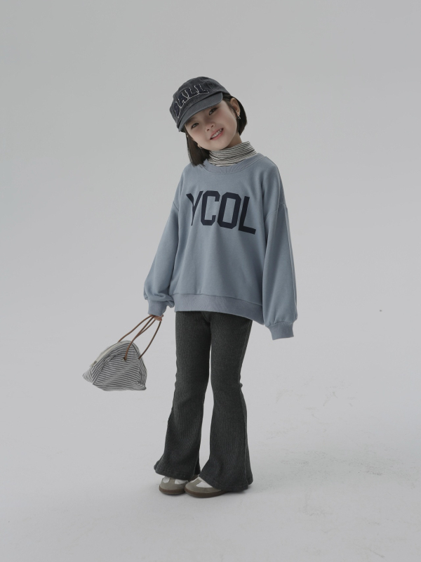BOBOKIDS Pantalone za djevojčice s zvonastim krojem, pletene, mješavina pamuka i elastina, casual stil, jesen 2024, za uzrast 3–8 godina