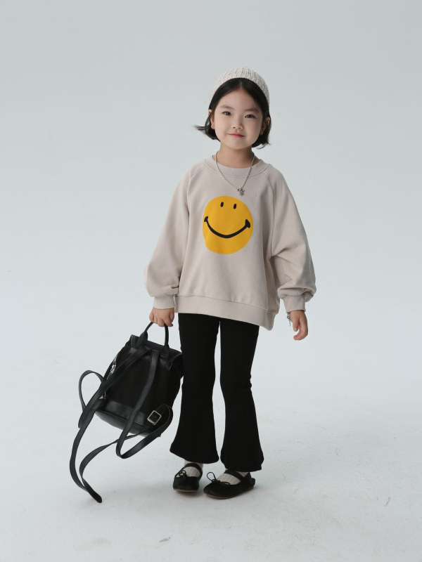 BOBOKIDS Pantalone za djevojčice s zvonastim krojem, pletene, mješavina pamuka i elastina, casual stil, jesen 2024, za uzrast 3–8 godina