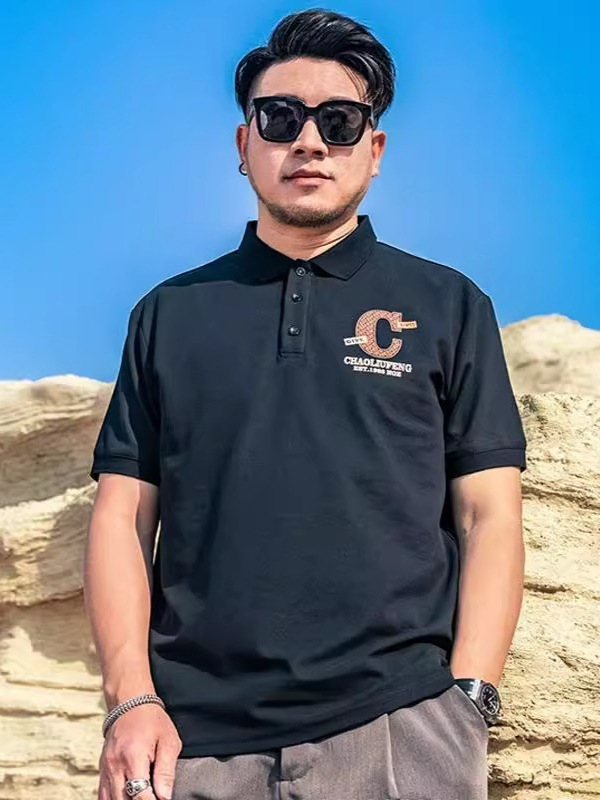 Tricou polo, croială lejeră, mâneci scurte, poliester, imprimare